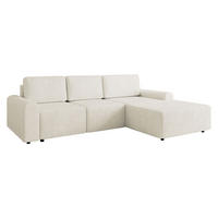 ECKSOFA Bella L, Seite: Rechts - Creme/Schwarz, Holz/Kunststoff (258/168cm) - MIRJAN24