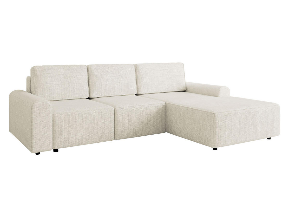 ECKSOFA Bella L, Seite: Rechts - Creme/Schwarz, Holz/Kunststoff (258/168cm) - MIRJAN24