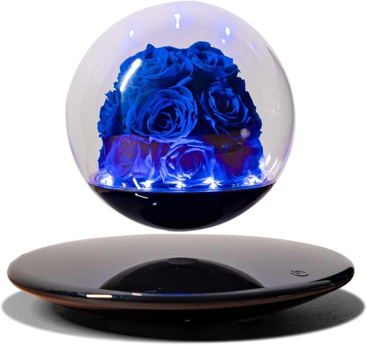 TISCHLEUCHTE Magnet Schwebend Rose LED - Pastellblau, Glas (28/28/25cm) - Weltevree