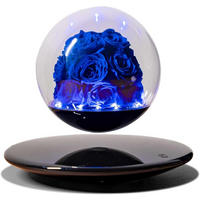 TISCHLEUCHTE Magnet Schwebend Rose LED - Pastellblau, Glas (28/28/25cm) - Weltevree