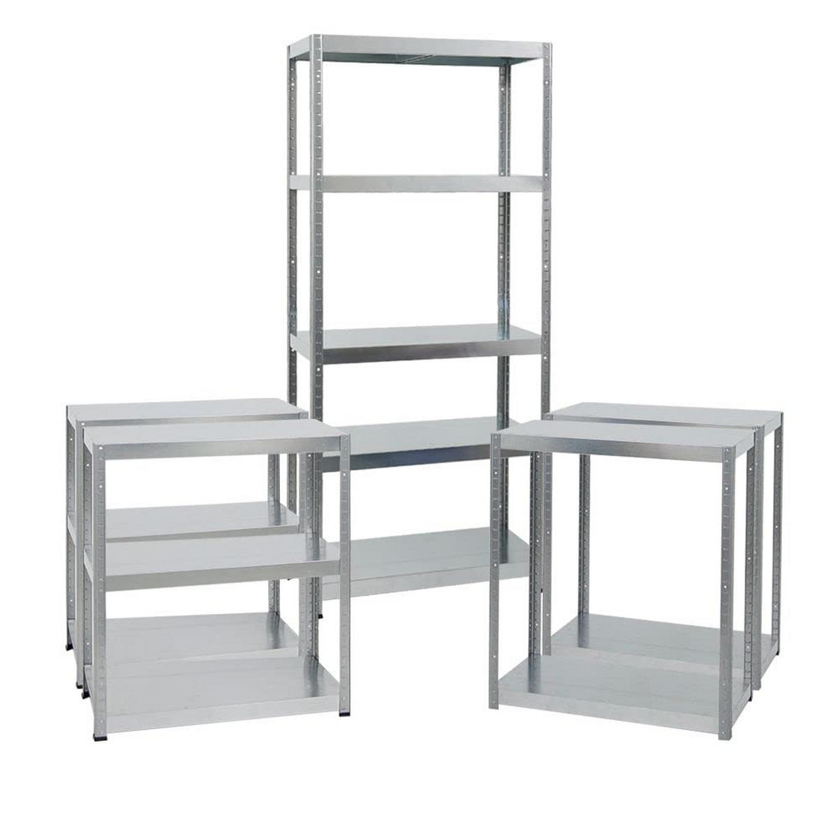 SCHWERLASTREGAL Steel Eagle 3er-Set mit 3x 180x80x40 cm Fachlast 130 kg Verzinkt - Silberfarben, Metall (240/180/40cm) - PROREGAL