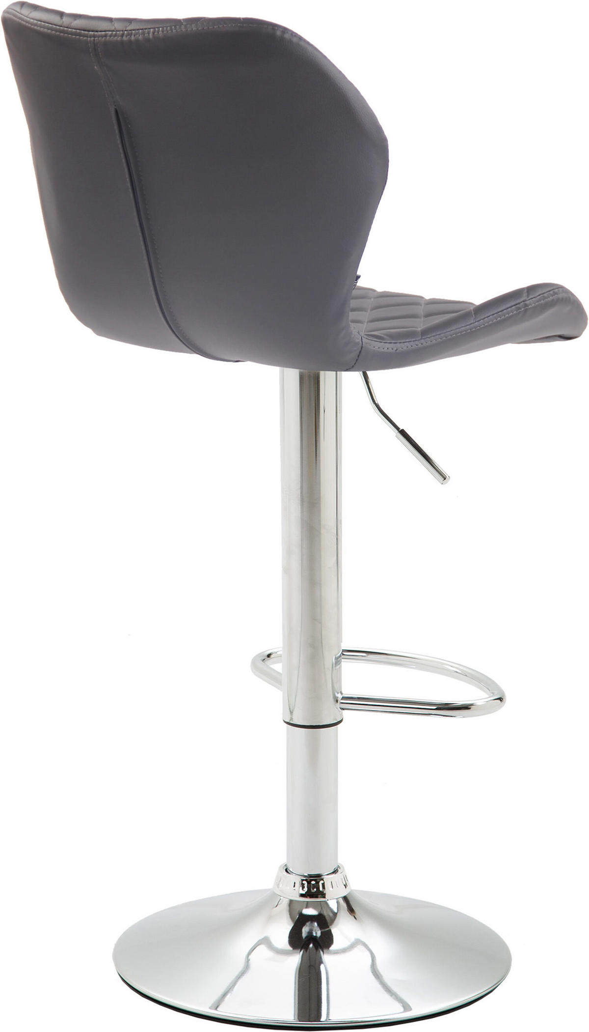 BARHOCKER Cora, Gestell Metall in Chromoptik, Kunstleder Grau - Chromfarben/Grau, Kunststoff/Textil (47/100/51cm) - TPFLiving