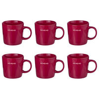TASSEN 6er-Set Good Vibes Hohoho 400 ml - Rot, Keramik (0.4L) - Butlers