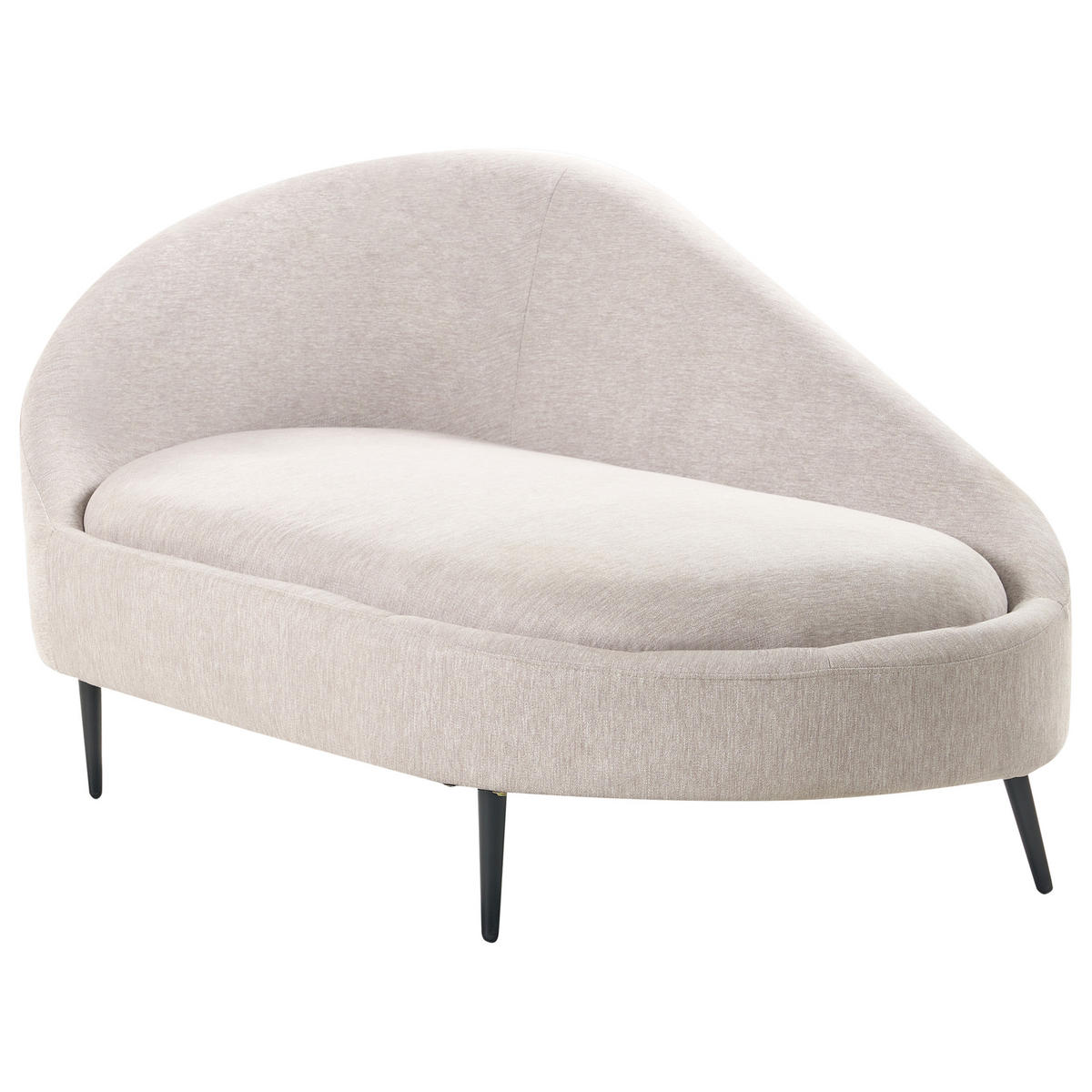 CHAISELONGUE-LINKSSEITIGE Beige Valreas - Taupe/Schwarz, Textil (151/74/80cm) - Beliani