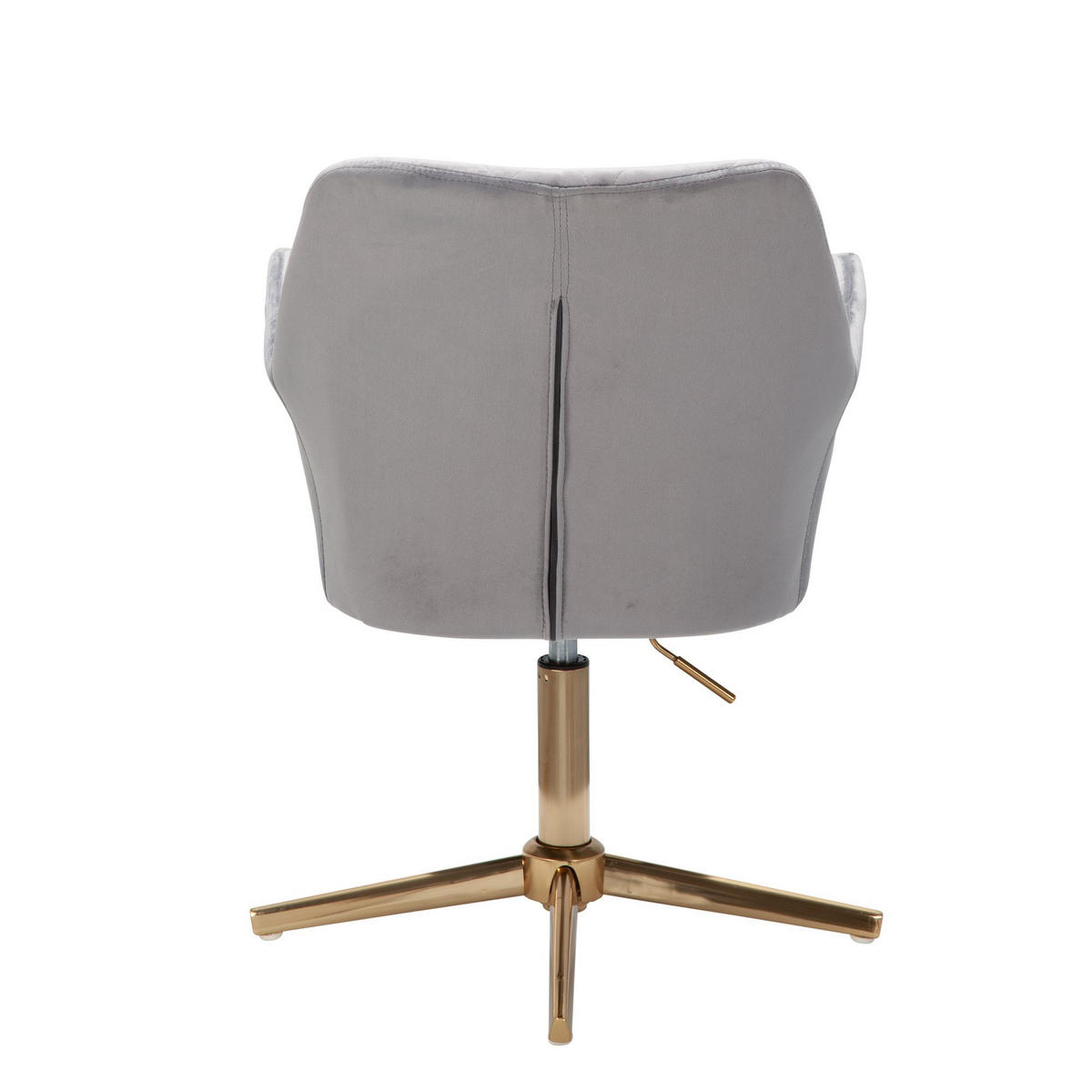 DREHSTUHL Samt mit Armlehnen Eisengestell 360° Funktion, Grau 97x55x55 cm - Goldfarben/Grau, Textil/Metall (97/55/55cm) - KADIMA DESIGN