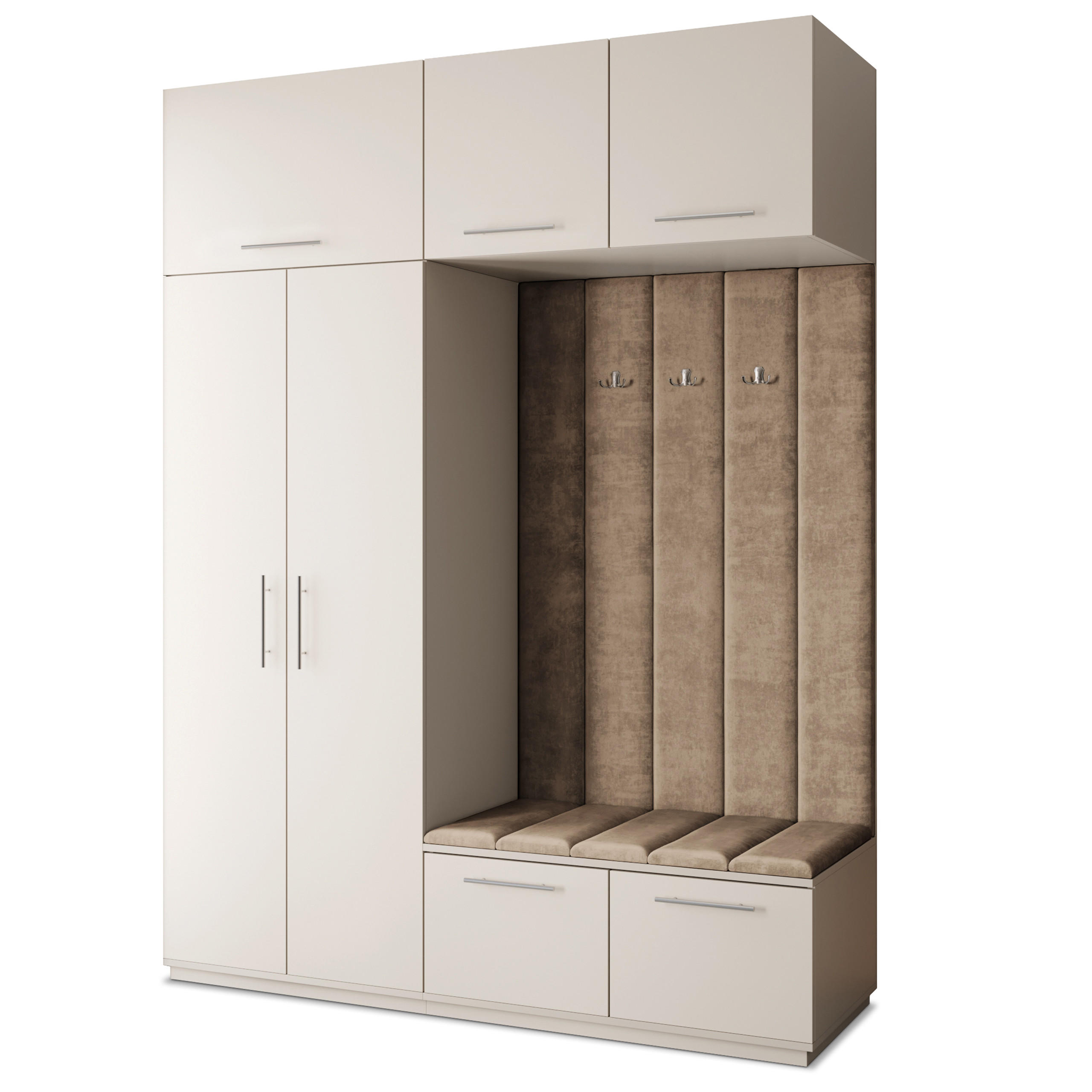 Masseno Garderobenschrank Kaschmir, Mokka 180x240x60 cm