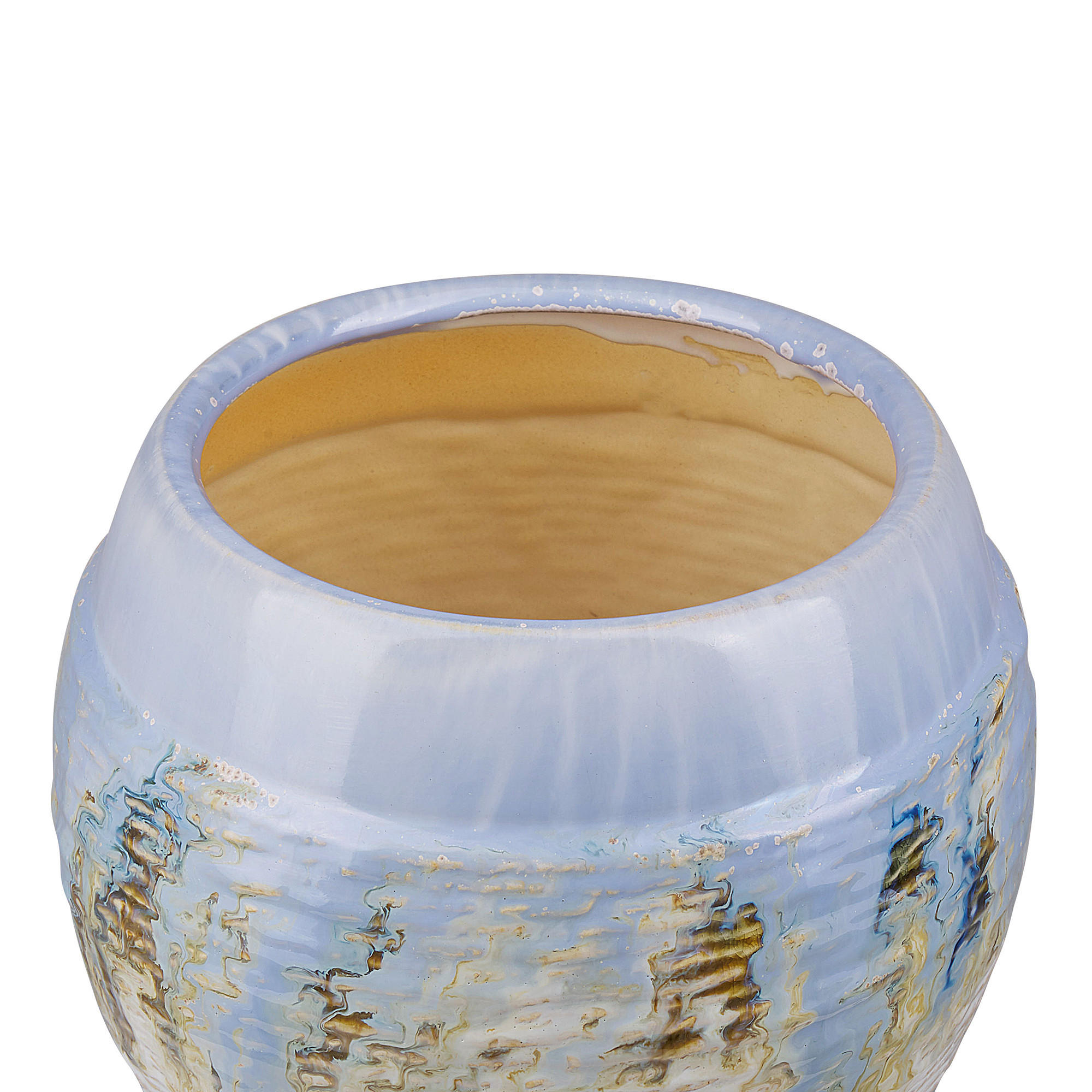 BLUMENVASE Steinzeug bunt Berge - Multicolor, Stein (19cm) - Beliani