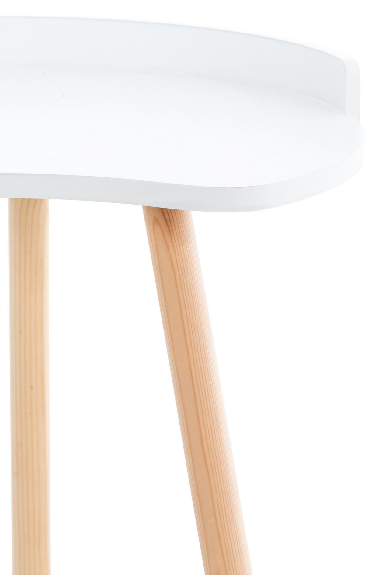 BEISTELLTISCH rund Holz weiß - Eukalyptusholzfarben/Weiß, Holz (45/45/54cm) - CLP