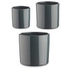 BLUMENTÖPFE Keramik 3er-Set - Anthrazit, Keramik (22/19cm)
