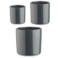 BLUMENTÖPFE Keramik 3er-Set - Anthrazit, Keramik (22/19cm)