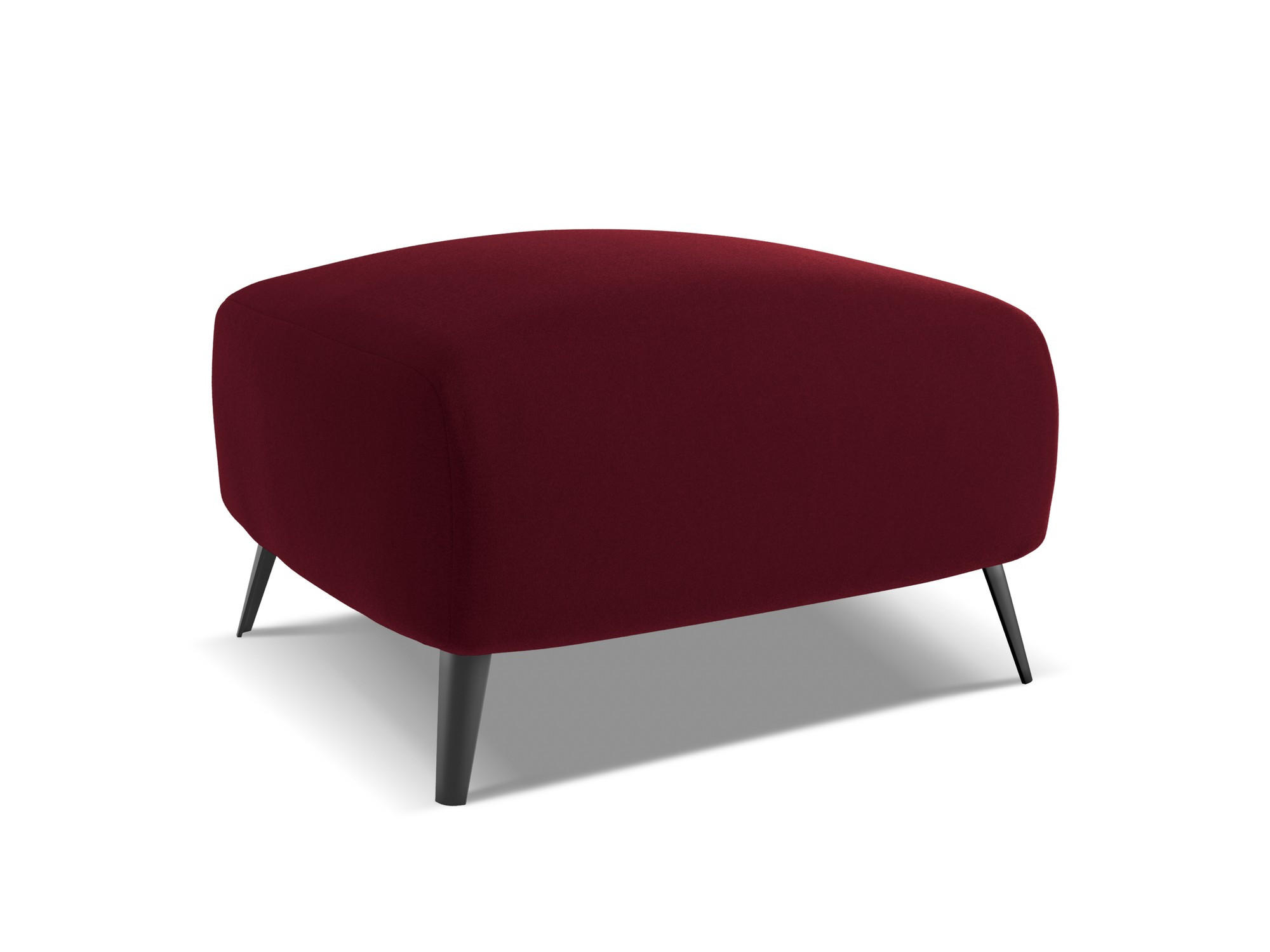 POUF Samt Stoff Rot - Bordeaux/Rot, Textil/Metall (65/44/65cm) - Makamii
