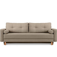 3-SITZER-SCHLAFSOFA ERISO mit weiche Sitzfläche und hohe Rückenlehne, Bouclé-Stoff, braun - Braun, Textil (220/80/100cm) - KONSIMO®