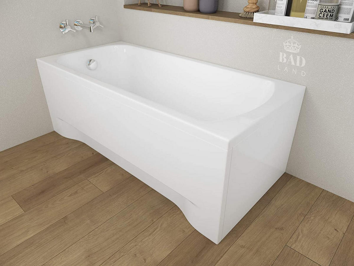 BADEWANNE Rechteck CLASSIC 130/70 mit Schürze Ablauf Füße - Weiß, Kunststoff (70/54.5/130cm) - bad land