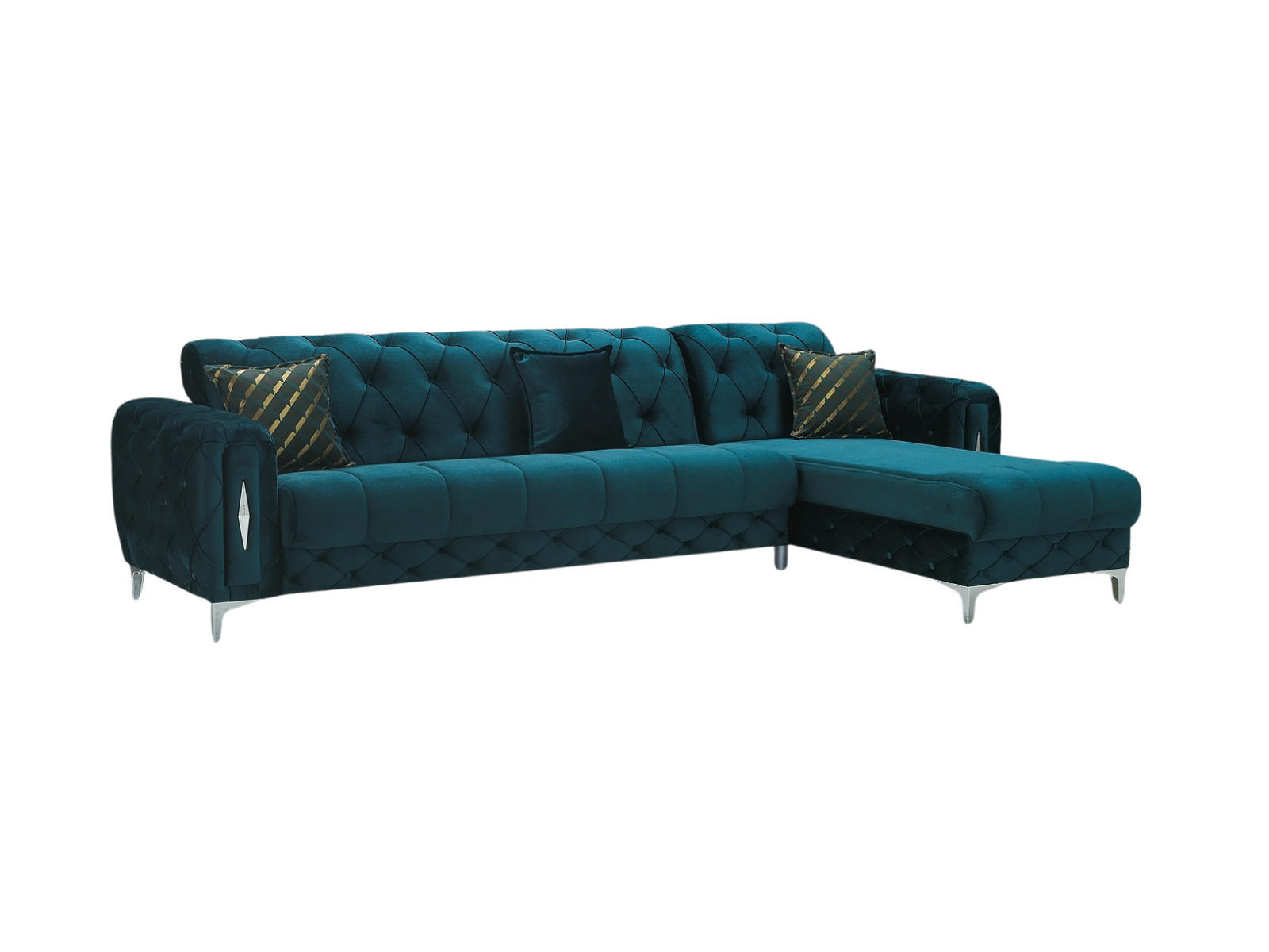 ECKSCHLAFSOFA Patna Grün Relax - Langer Schenkel Links - Grün, Holzwerkstoff/Kunststoff (310/180cm)