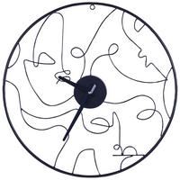 WANDUHR Metall schwarz Menton - Schwarz, Metall (50/1/50cm) - Beliani