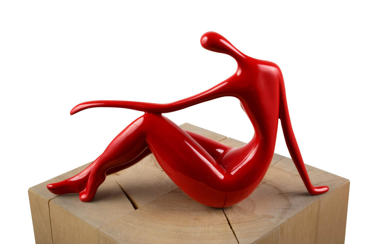 SKULPTUR Rot 36/22 cm - Rot, Stein (0.9/22/10cm) - KUNSTLOFT