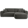ECKSCHLAFSOFA Harmonia Dunkelgrau rechts - Dunkelgrau/Schwarz, Textil (297/169cm) - Beautysofa