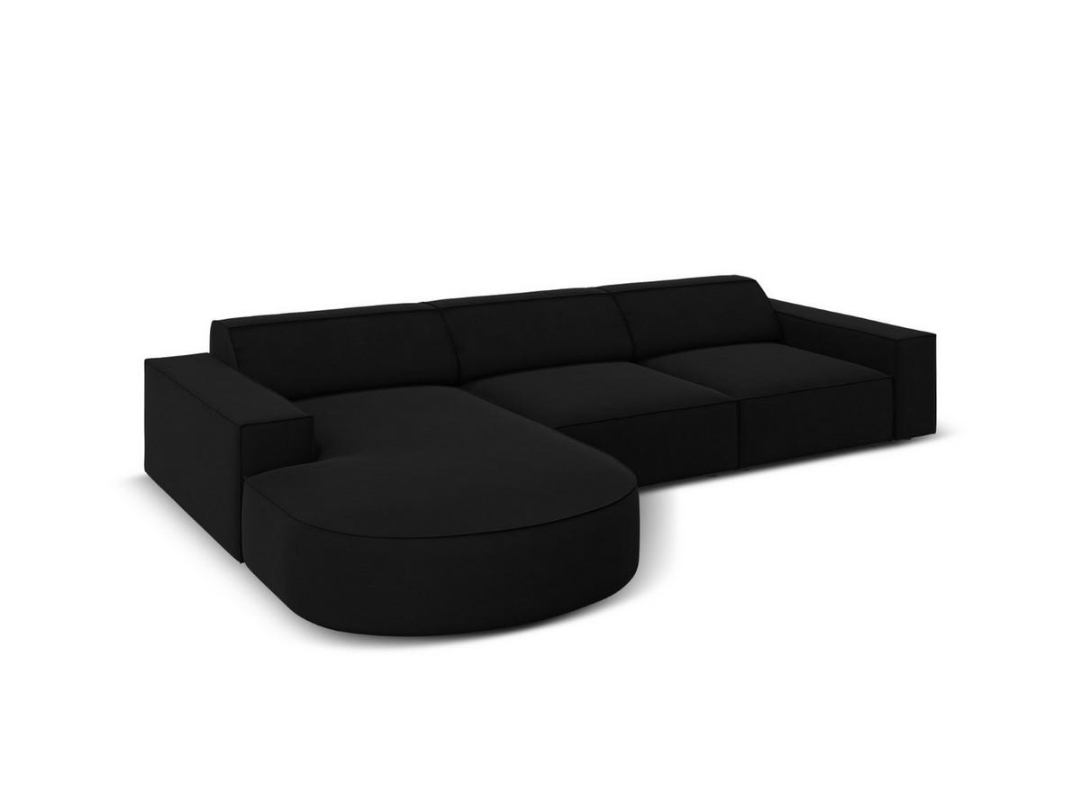 ECKSOFA links Jodie aus Samt schwarz 4 Sitzplätze - Schwarz, Textil (166/284cm) - Micadoni