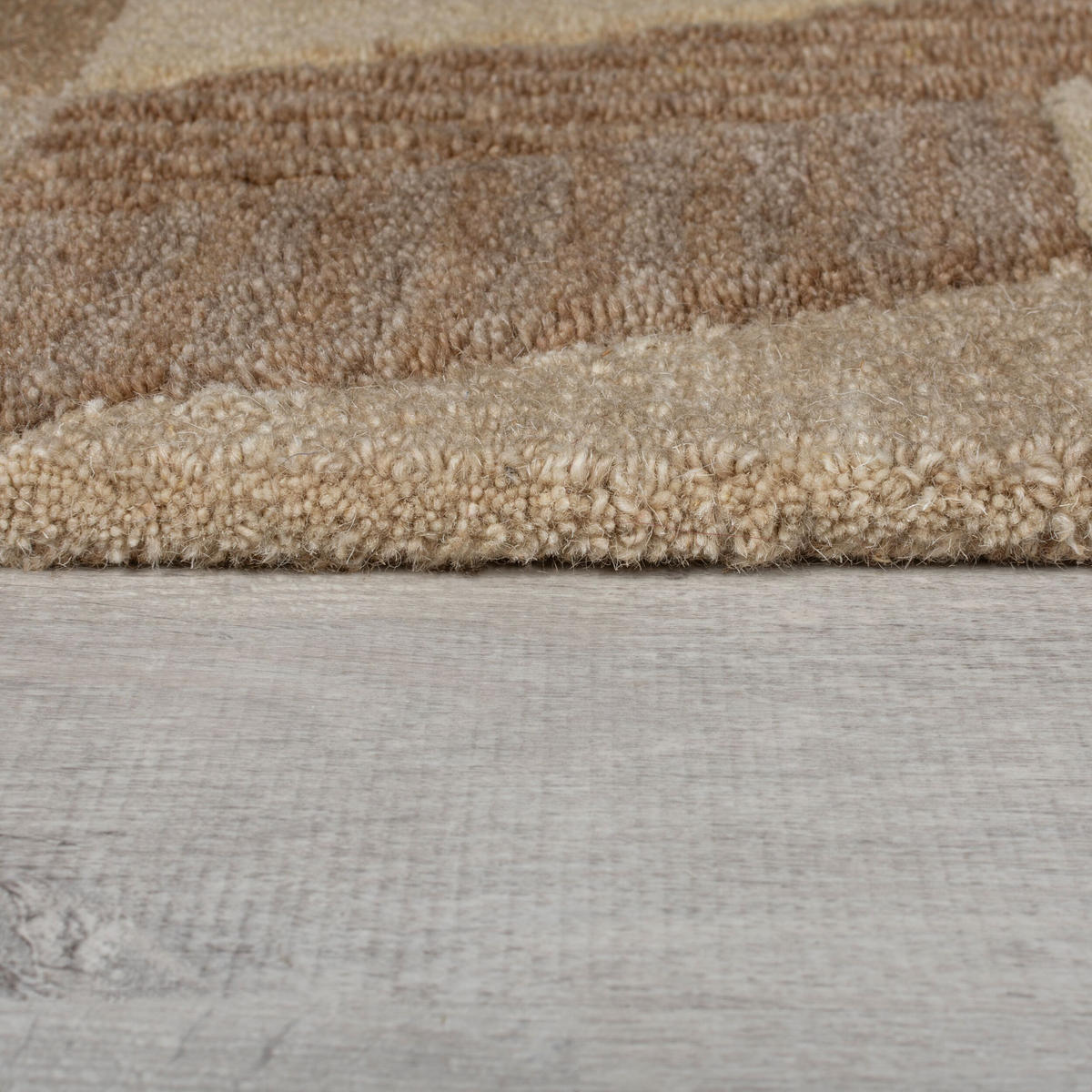 WOLLTEPPICH Zickzack Muster, Geometrisch, Wohnzimmer schmutzabweisend Braun Rechteckig 120x170 - Braun, Textil (120/170cm) - KADIMA DESIGN