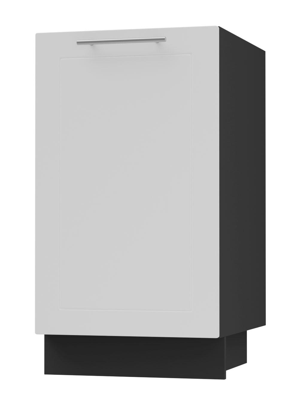 Feldmann-Wohnen Küchenunterschrank Weiß, Schwarz 45x82x50 cm