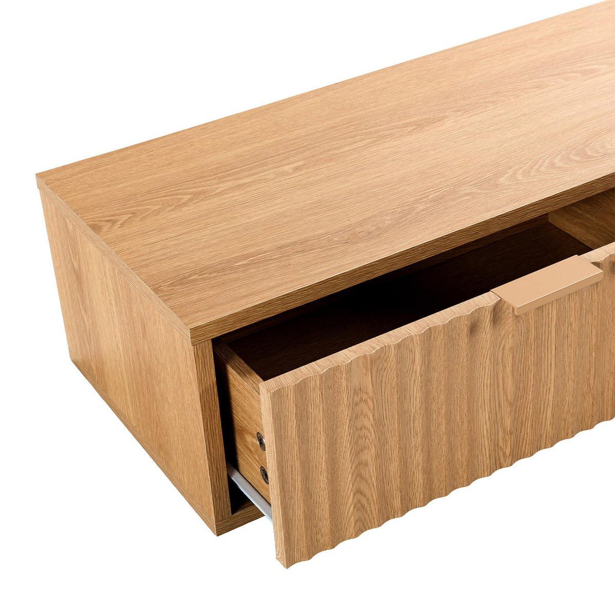 KONSOLENTISCH schwebender Lluvia 2 schubladen Eiche-Optik - Honigeiche, Holzwerkstoff (100/20/30cm) - VS Venta-stock