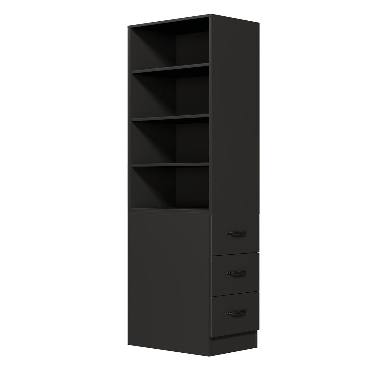 HIGHBOARD 60/180/38 cm Schwarz aus Spanplatte mit Seitenschubladen - Schwarz, Holzwerkstoff (38/180/60cm) - OKMYHOME