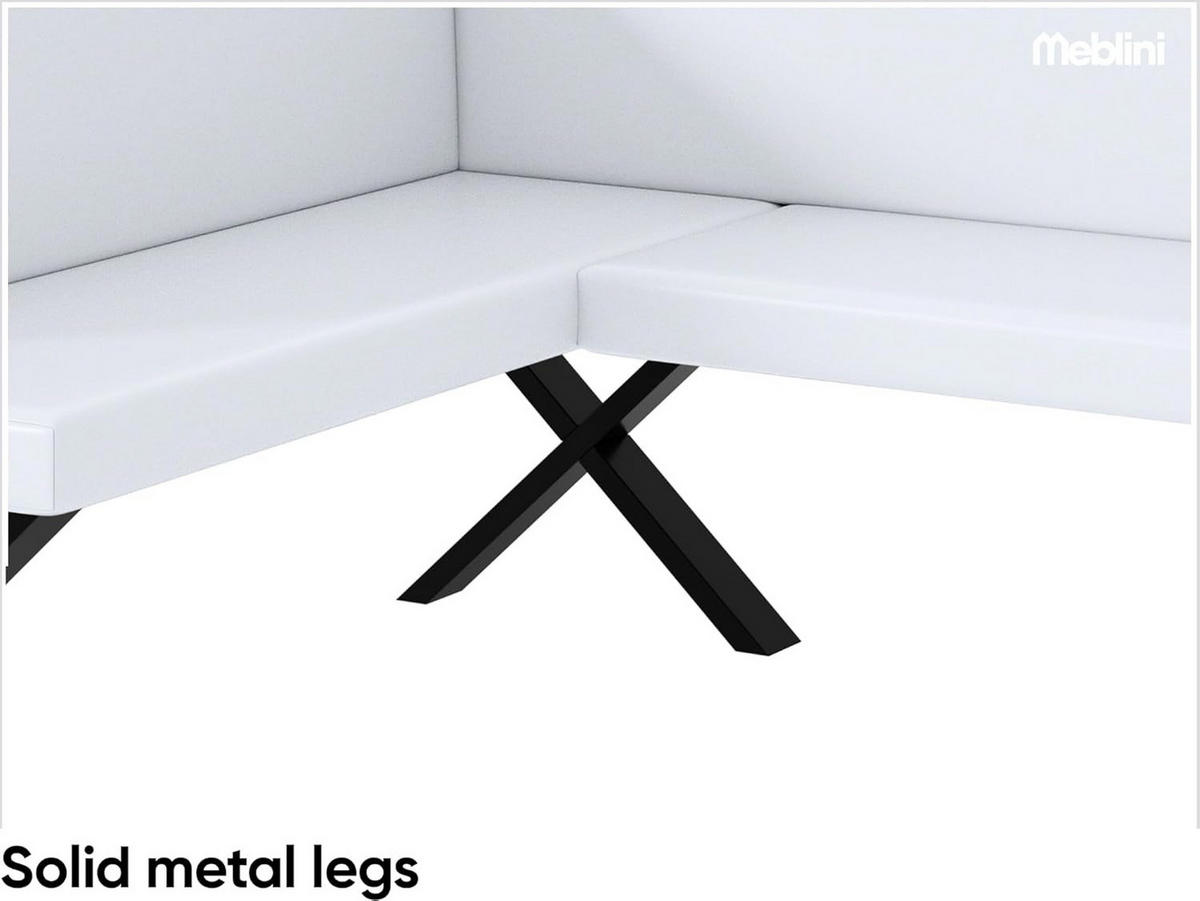 ECKBANK TONI_X - Weiß, Leder (128/168cm) - Meblini