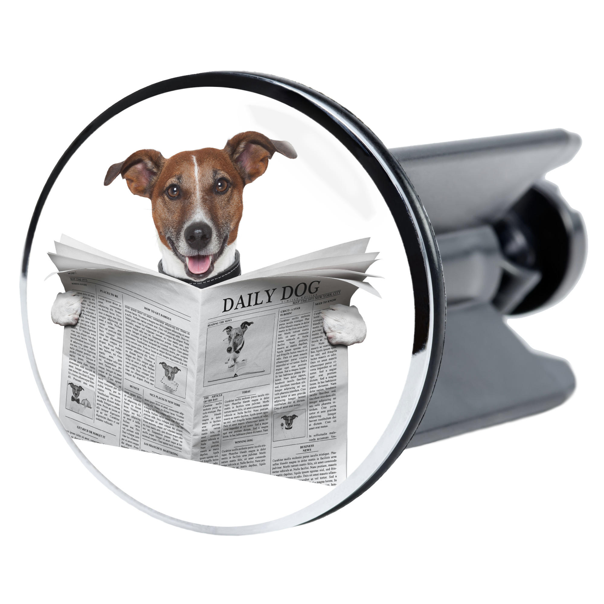 WASCHBECKENSTÖPSEL Newspaper - Braun, Kunststoff/Metall (4/7/7cm) - Sanilo