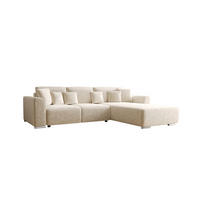 ECKSOFA GUSTO L Monolith 02 Rechts mit Schlaffunktion - Creme, Textil (279/193cm) - Bedante