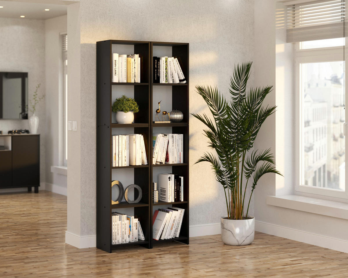 BÜCHERREGAL - schwarz - Schwarz, Holz (40/189.4/30.4cm) - Stiv Meble