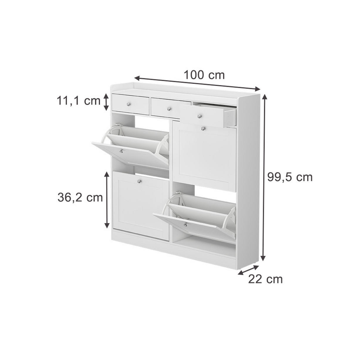 BOTNÍK NA BOTY Vitto Bílá - bílá, kompozitní dřevo (100/99.5/22cm) - Vicco
