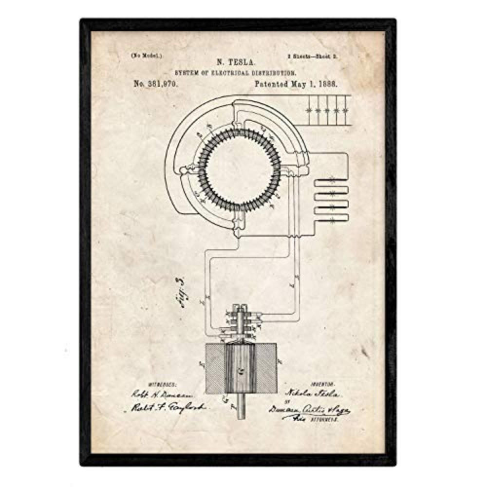 POSTER Elektrisches Verteilungssystem Patent A3 Rahmenlos - Klar, Papier (29.7/5/42cm) - Nacnic