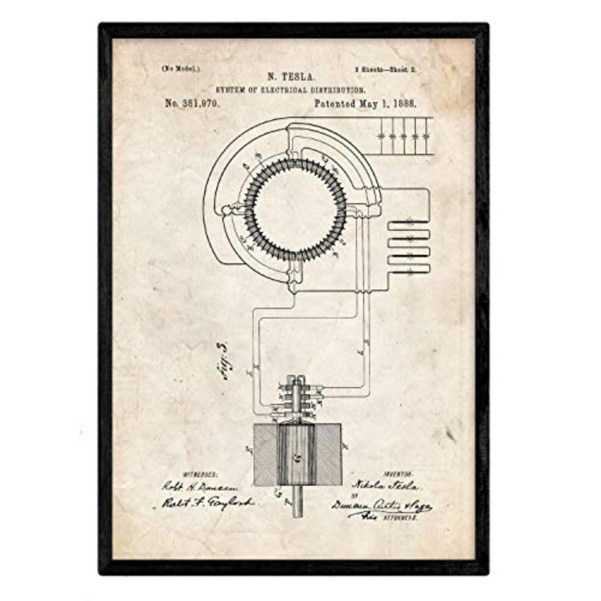 POSTER Elektrisches Verteilungssystem Patent A3 Rahmenlos - Klar, Papier (29.7/5/42cm) - Nacnic
