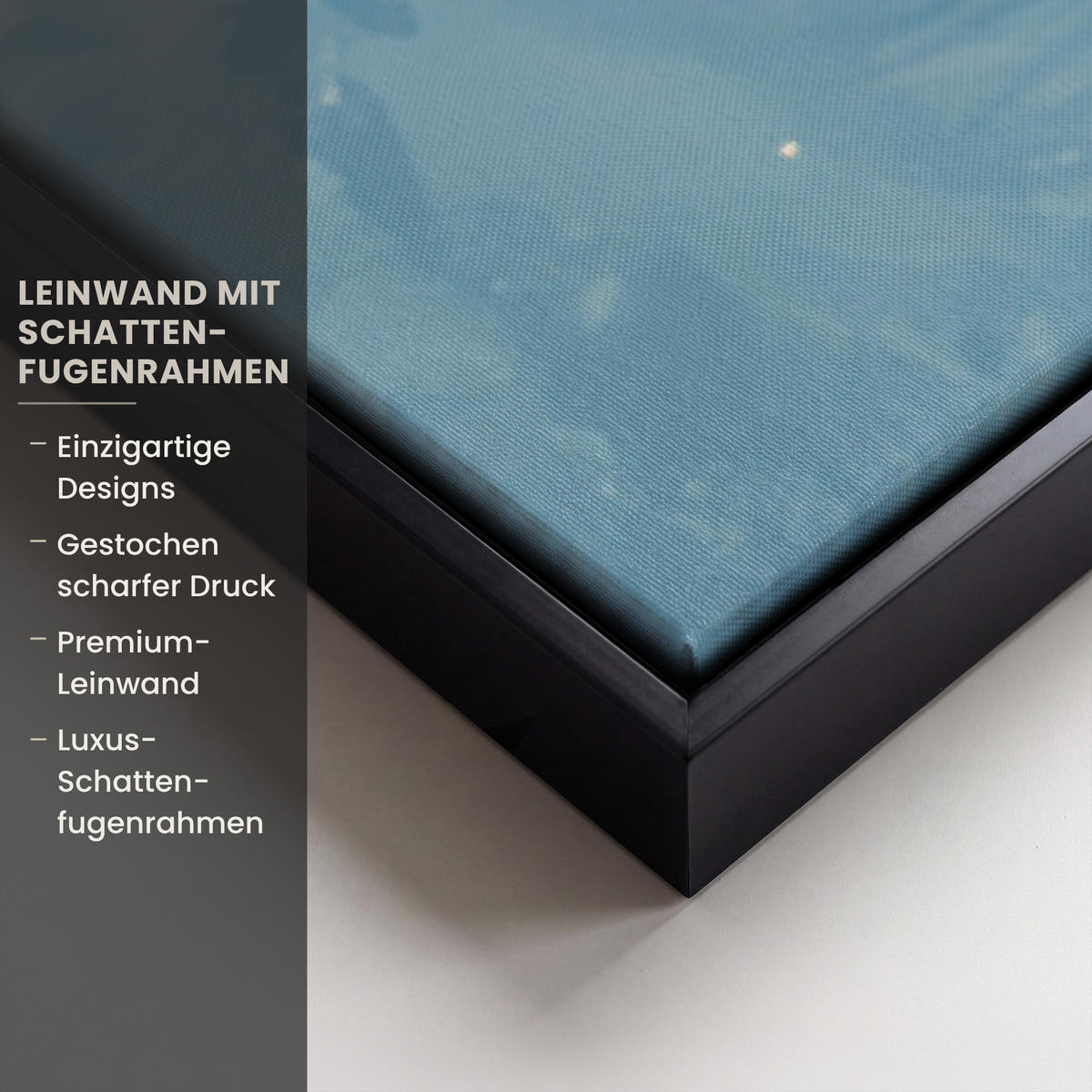 LEINWAND Bilder mit Rahmen - Weihnachtsdorf - Weihnachten - Schnee - Winter - 100x150 - Dunkelblau, Textil (100/150cm) - MuchoWow