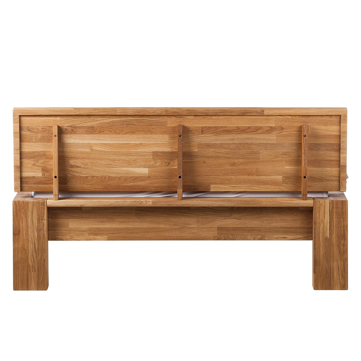 BETTGESTELL - Massivholz - Eichefarben, Holz (160/200cm) - home24