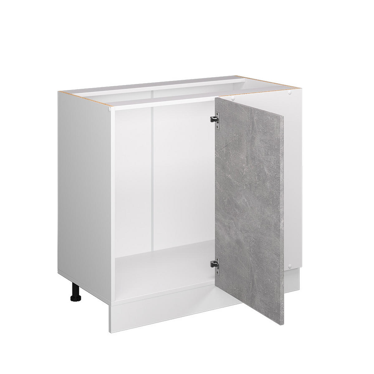 ECKUNTERSCHRANK R-Line Beton 86 cm, AP Eiche - Schieferfarben/Weiß, Holzwerkstoff (86/81.6/60cm) - Vicco