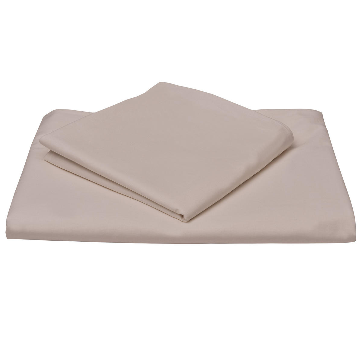 BETTWÄSCHE Julie 135/200 cm + Kissenbezug 80/80 cm Taupe Renforcé - Taupe, Textil (135/200cm)