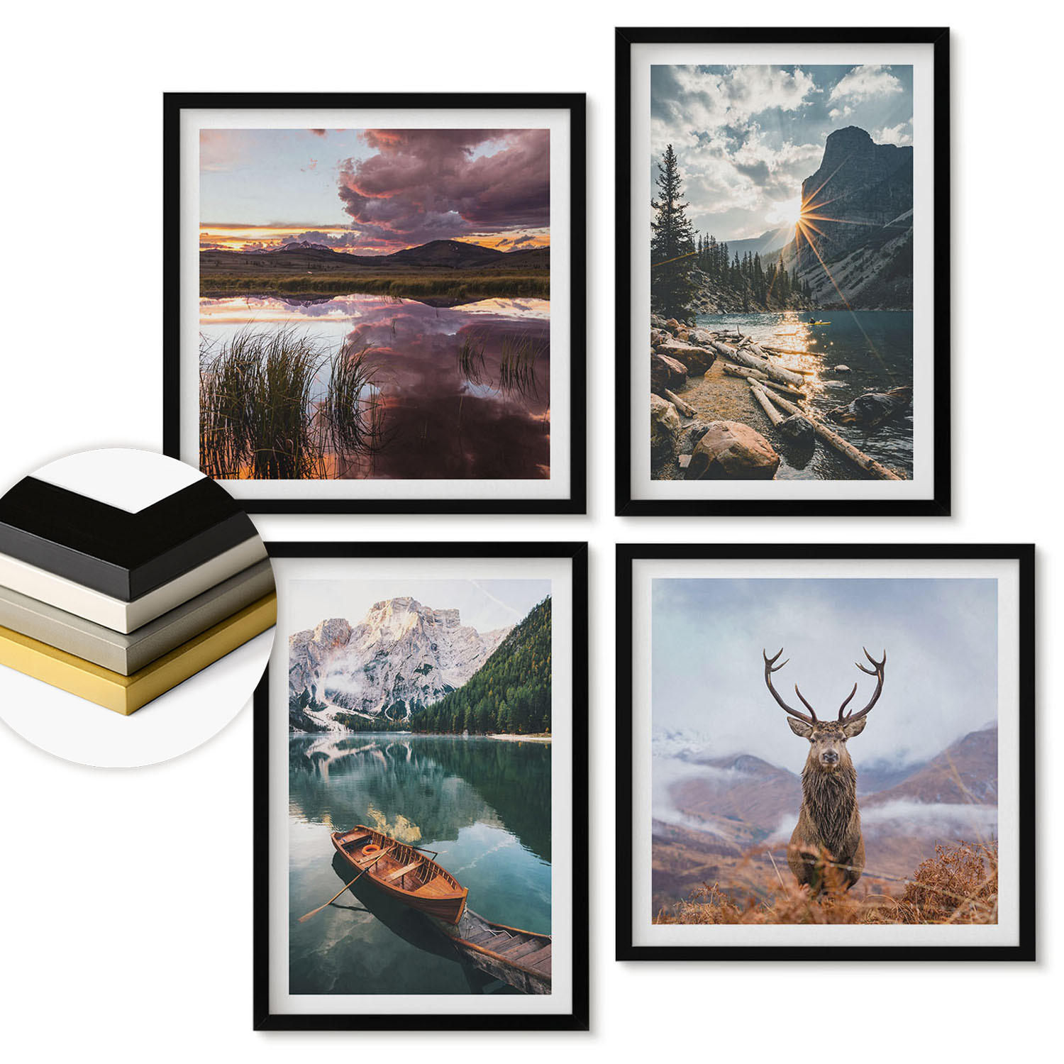 ArtPrintCave Wandbilder Schwarz 50x50 cm