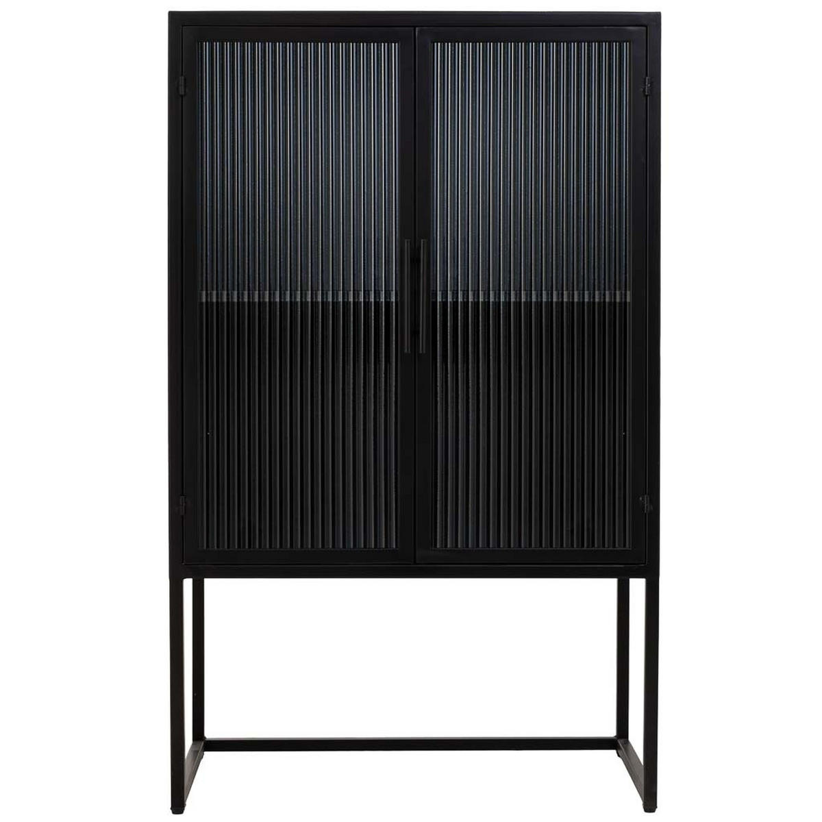 VITRINE aus Metall, schwarz, 65x39x106cm - Schwarz, Metall (65/105.5/38.5cm) - Wanderlust