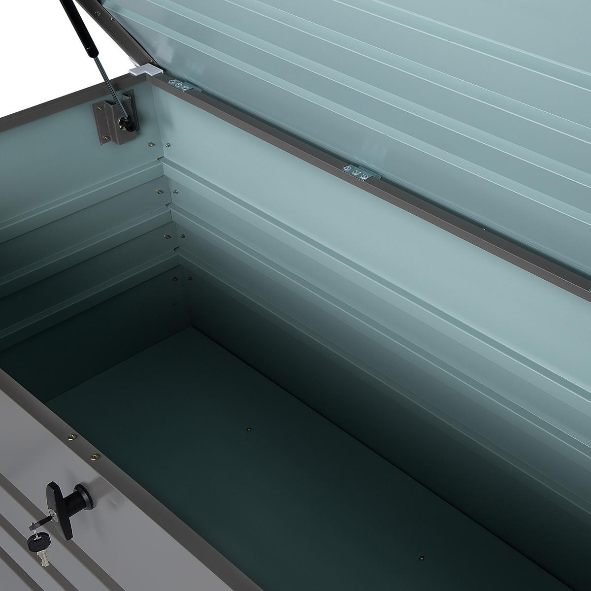 AUFLAGENBOX Stahl grau 165/70 cm Cebrosa - Grau, Metall (165/63/70cm) - Beliani