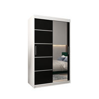 SCHWEBETÜRENSCHRANK 200/120/62 2-türig - Silberfarben/Schwarz, Holz/Kunststoff (120/200/62cm) - MÖBEL KRYSPOL