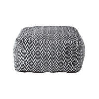 SITZPOUF Trance schwarz-weiß gemustert, 60/60/30 cm - Schwarz, Textil (60/30/60cm) - Homescapes