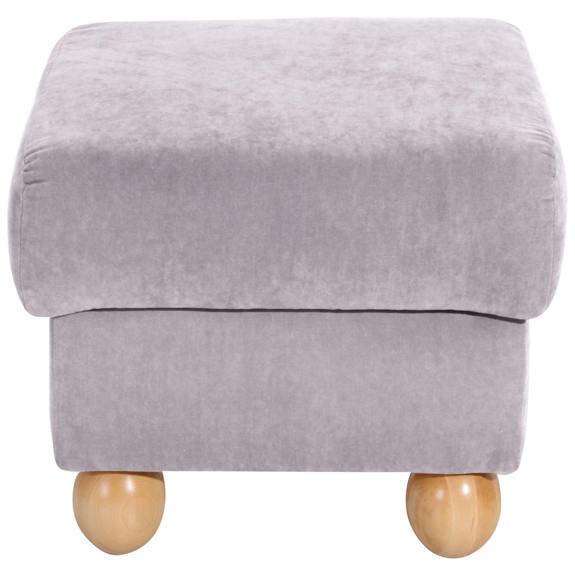 HOCKER Kasha Bezug Veloursstoff Buche natur / silber - Silberfarben/Buchefarben, Kunststoff (54/48/54cm) - 58aufmkessel