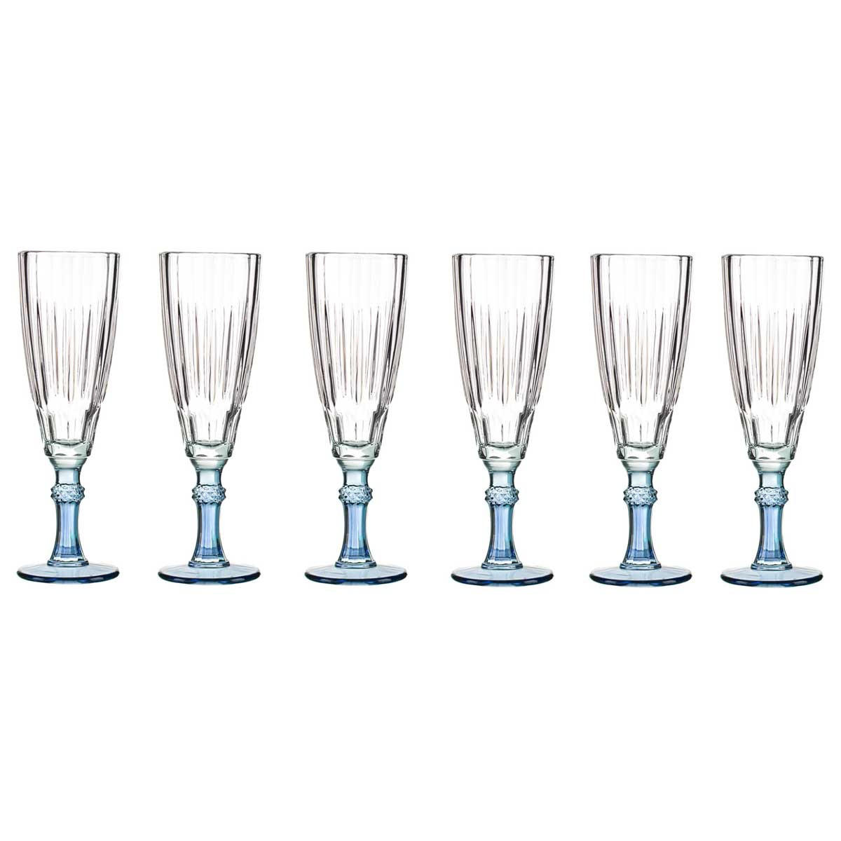 WEINGLAS 170 ml 6er-Set - Blau, Glas (170L) - Vivalto