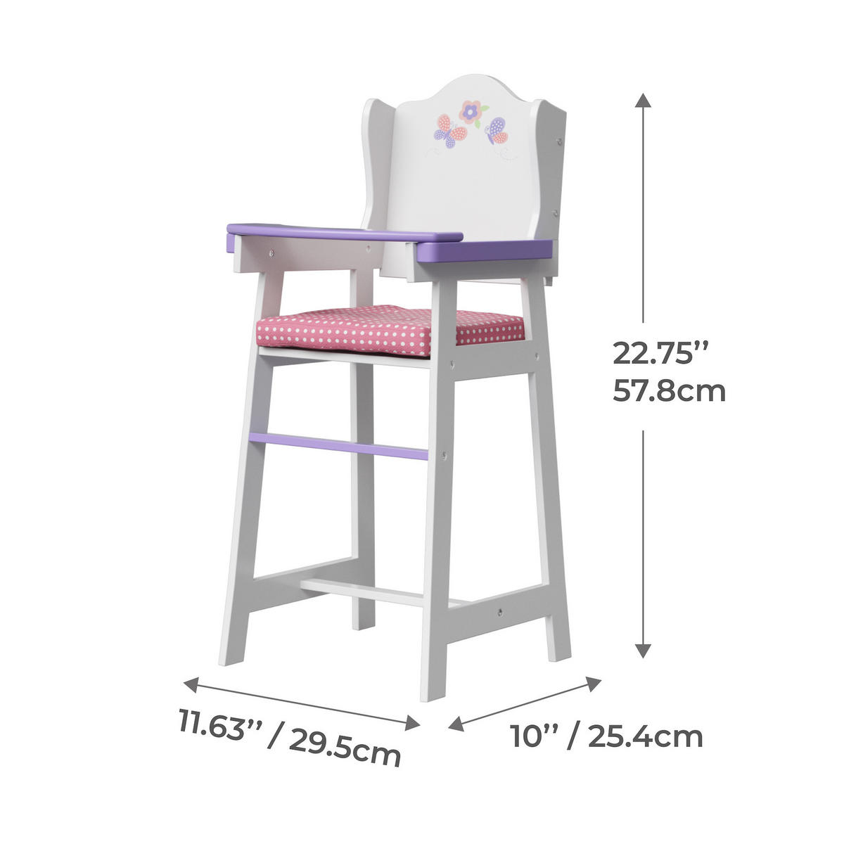 PUPPENHOCHSTUHL Holz, Weiß, 58cm - Weiß, Holzwerkstoff (25/58/30cm) - Teamson Kids