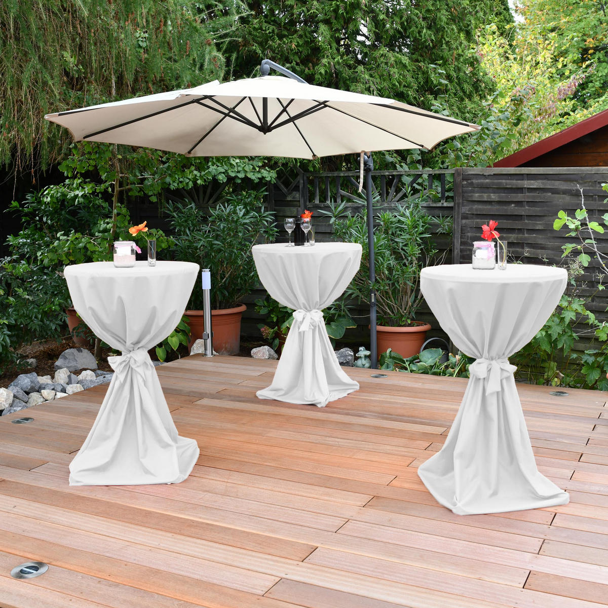 STEHTISCHHUSSE Guilia Ø 70 cm Weiß - Weiß, Textil (70/120cm)