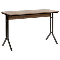 SCHREIBTISCH dunkler Holzfarbton 120/48/76 cm Creek - Dunkelgrau, Holzwerkstoff (48/120/76cm) - Beliani