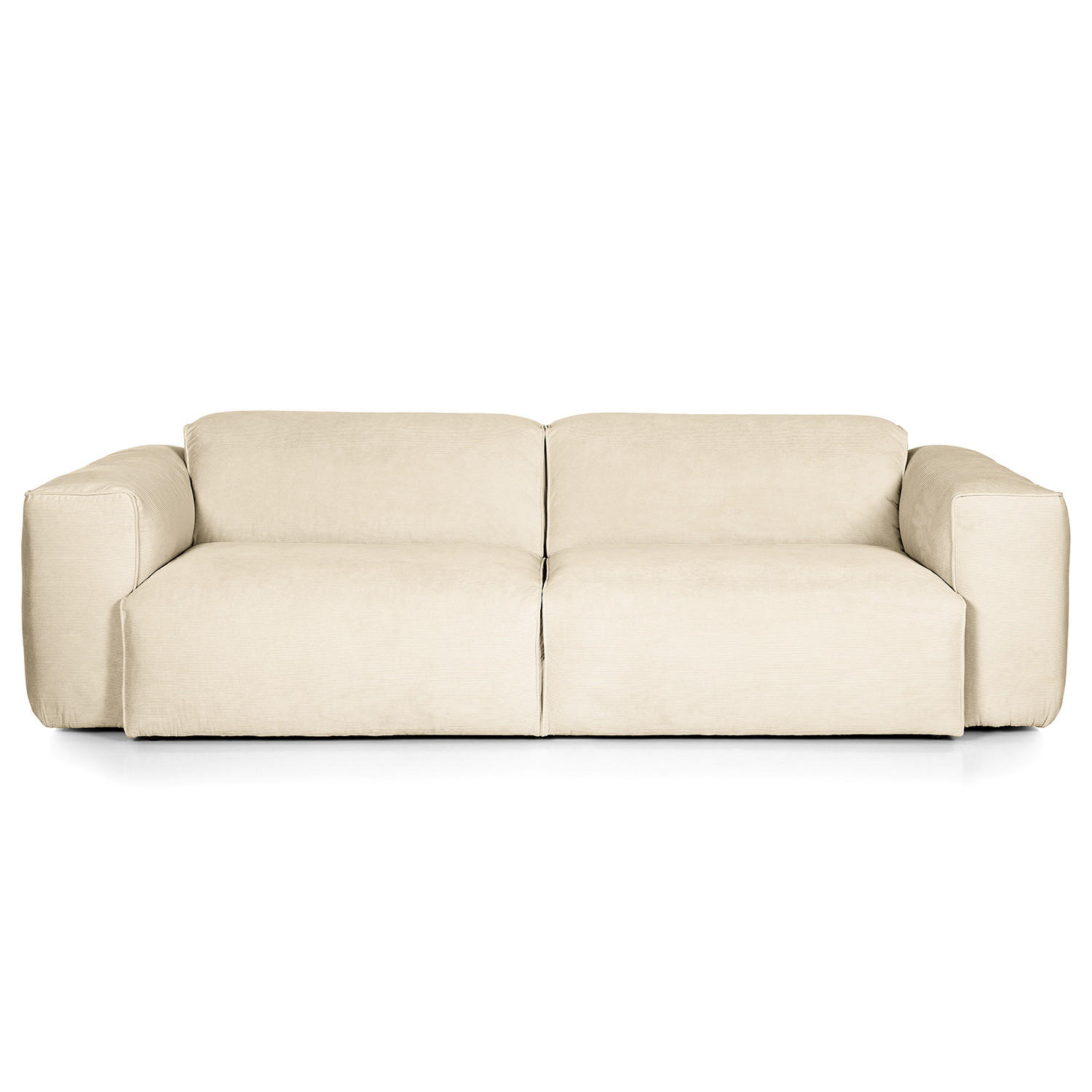 3-SITZER SOFA - Beige/Schwarz, Kunststoff/Textil (251/71/102cm) - home24