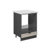 HERDUMBAUSCHRANK Fame-Line GrauBeige 60 cm, AP Marmor - Greige/Anthrazit, Holzwerkstoff (60/82/60cm) - Vicco