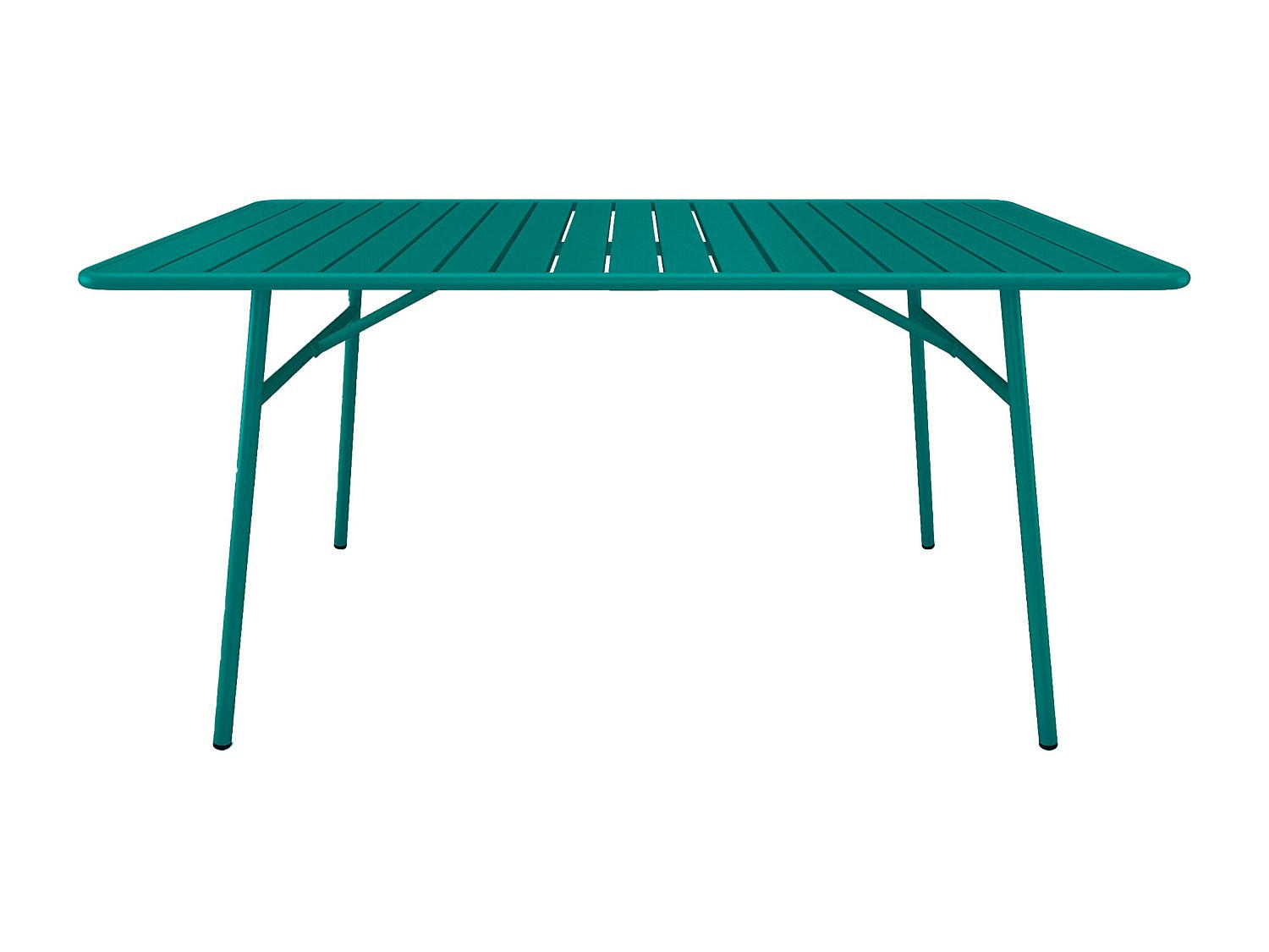 GARTENTISCH - 4 Personen, 6 Personen - Metall - Blaugrün - - Türkis, Metall (80/160/74.5cm) - Vente-Unique